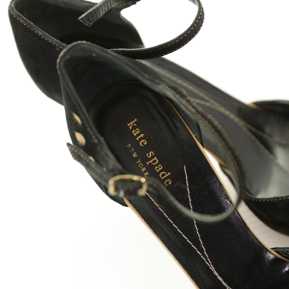 Kate Spade Black Suede Mary Jane Round Toe Ankle Strap High Heel Pumps Women 11M - Picture 7 of 8